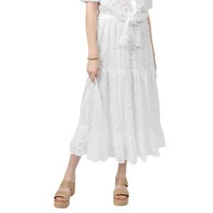 NEW IVY JANE eyelet tiered skirt in white